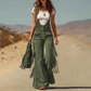 🤎 Standout Western Style | Women's Suede-Like Fringe Wide-Leg Overalls