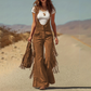 🤎 Standout Western Style | Women's Suede-Like Fringe Wide-Leg Overalls