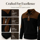 🧶 Textured Comfort | Men's Quarter-Zip Corduroy Knit Sweater
