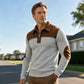 🧶 Textured Comfort | Men's Quarter-Zip Corduroy Knit Sweater