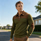 🧶 Textured Comfort | Men's Quarter-Zip Corduroy Knit Sweater