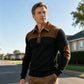 🧶 Textured Comfort | Men's Quarter-Zip Corduroy Knit Sweater