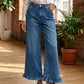 🎀 Standout Detail | Women's Ruffled-Hem Straight-Leg Jeans