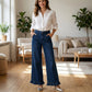 🎀 Standout Detail | Women's Ruffled-Hem Straight-Leg Jeans