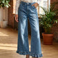 🎀 Standout Detail | Women's Ruffled-Hem Straight-Leg Jeans