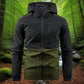Men’s Color-block Hooded Windproof Casual Jacket
