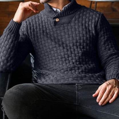💯 Quality You Can Feel | Men's Textured Stand-Collar Knit Sweater
