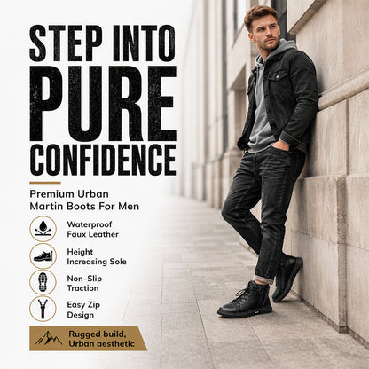 🥾 Built Tough for Every Step | Men's Waterproof Genuine Leather Combat Boots