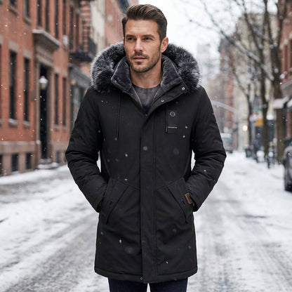💥 Built for More Protection | Men's Thermal Mid-Length Hooded Parka Jacket⚡Free shipping