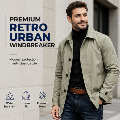 🌧️ More Coverage, Sharper Style | Men's Waterproof Mid-Length Trench Coat⚡Free shipping