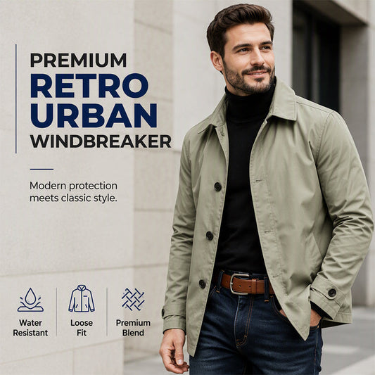 🌧️ More Coverage, Sharper Style | Men's Waterproof Mid-Length Trench Coat⚡Free shipping