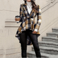 💃 Dramatic Hem, Flattering Shape | Women's Plaid High-Low Peplum Coat