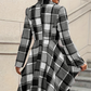 💃 Dramatic Hem, Flattering Shape | Women's Plaid High-Low Peplum Coat