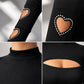 💖 Heart Details That Stand Out | Women's Beaded Cutout Mock-Neck Slim-Fit Top