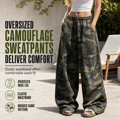 🖤 Vintage Wash, Effortless Drape | Women's Oversized Wide-Leg Sweatpants