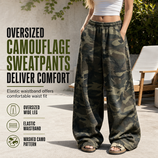 🖤 Vintage Wash, Effortless Drape | Women's Oversized Wide-Leg Sweatpants