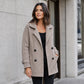 💼 Tailored Look, Effortless Style | Women's Double-Breasted Lapel Coat