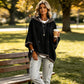 🐆 Leopard Detail, Easy Style | Women's Loose-Fit Drawstring Hoodie