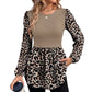 🐆 Leopard Detail, Flattering Length | Women's Relaxed Long-Sleeve Tunic Top