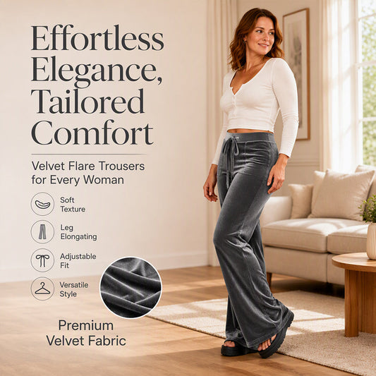💎 Velvet Texture, Flattering Flare | Women's Drawstring Flare Pants