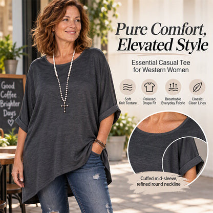 ✨ Asymmetrical Batwing Top – Relaxed Fit & Versatile Styling – Perfect for Every Look