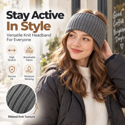 💪 Wide Ribbed Headband – Premium Knit, Breathable & Always Stylish – A Must-Have for Your Wardrobe
