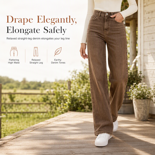 👖 Flattering Straight Silhouette, Roose Comfort Fit | Women's Casual Denim Jeans