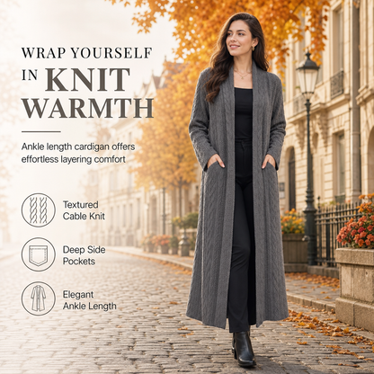 🍂 Effortless Layering, Clean Solid Tone | Casual Long Knit Open Cardigan