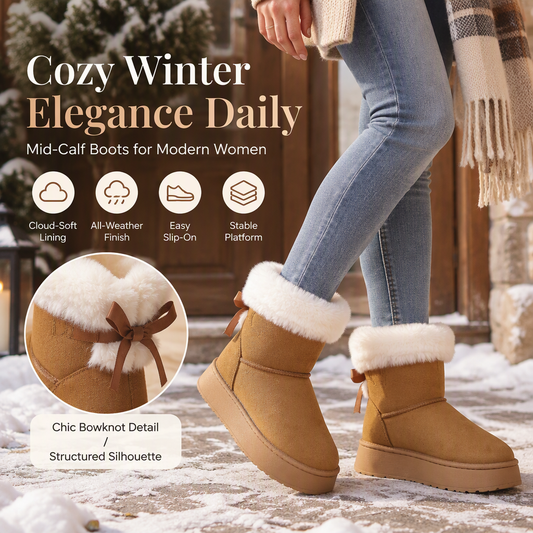❄️ Elevated Silhouette, Cozy Mid-Calf Coverage | Women's Platform Mid-Calf Snow Boots