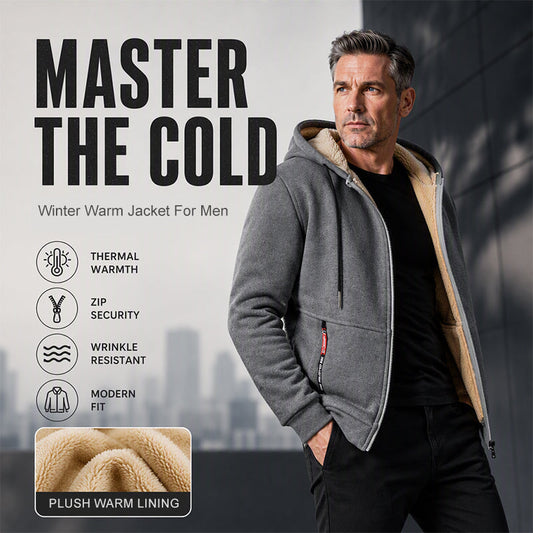 ❄️❄️50% OFF!!! 🎉✨ Men's Warm Hooded Jacket – Soft Lining, Comfy Fit & Timeless Design – Ideal for Winter, Travel & Cold Days