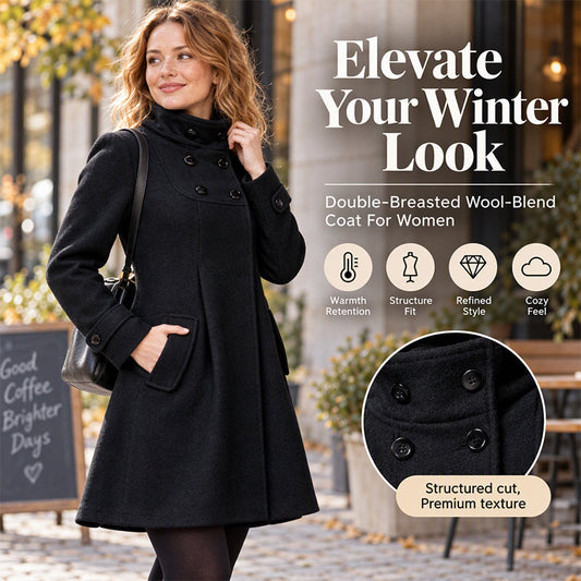 🍂Mid Length Double Breasted Coat for Women, Casual Loose Fit Stylish Overcoat for Daily & Office Wear