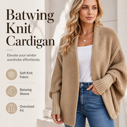 ⏳Limited time offer🔥Women's Batwing Sleeve Chunky Knit Cardigan
