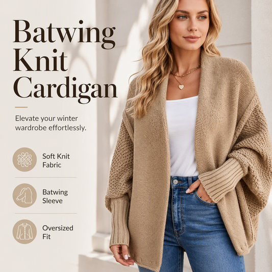 ⏳Limited time offer🔥Women's Batwing Sleeve Chunky Knit Cardigan