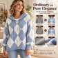 🍂 Classic Pattern, Cozy Layered Comfort | Women's Casual Argyle Hooded Sweater