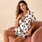 🐮 Playful Print, Cozy All-Night Comfort | Women's Highland Cow Print 3-Piece Pajama Set