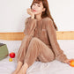 ☁️ Cloud-Soft Warmth, Relaxed Lounge Fit | Women's Loose Warm Coral Plush Pajamas Set