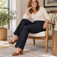 👖 Leg-Lengthening Silhouette, Bold Stitch Detail | Women's High Waisted Contrast Stitching Wide-Leg Jeans