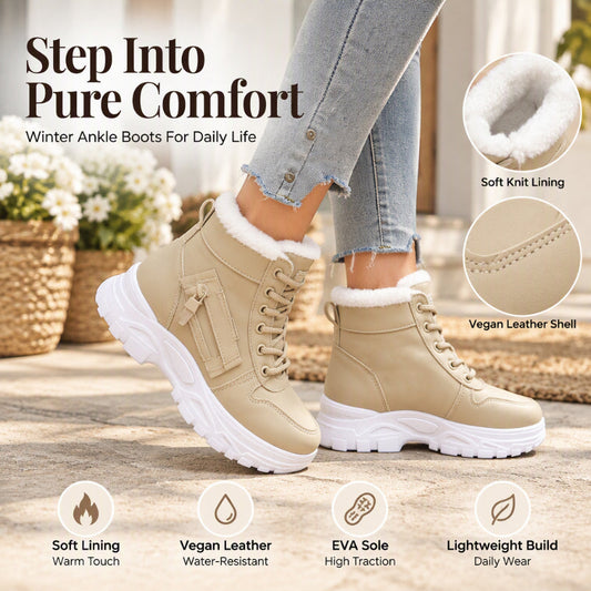👢 Toasty Comfort, Easy Everyday Stride | Women's Winter Warm Plush-Lined Ankle Boots