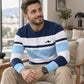 👕 Timeless Pattern, Easy Everyday Comfort | Men's Striped Crewneck Long Sleeve Top