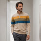 🧶 Eye-Catching Pattern, Streamlined Layered Comfort | Men's Casual Slim Fit Half-Zip Striped Sweater