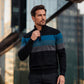 🧶 Eye-Catching Pattern, Streamlined Layered Comfort | Men's Casual Slim Fit Half-Zip Striped Sweater