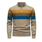 🧶 Eye-Catching Pattern, Streamlined Layered Comfort | Men's Casual Slim Fit Half-Zip Striped Sweater