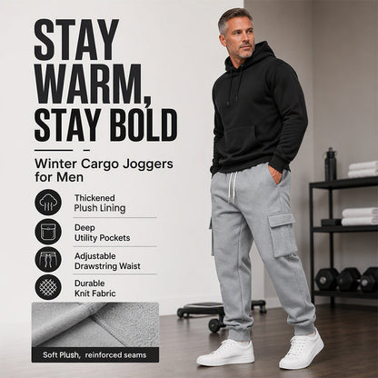 👖 Relaxed Easy Movement, Hands-Free Storage | Men's Loose Cargo Joggers with Drawstring