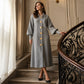 ✨ Feminine Sleeve Volume, Flattering Stretch Comfort | Women's Lantern Sleeve Ribbed Knit Maxi Dress