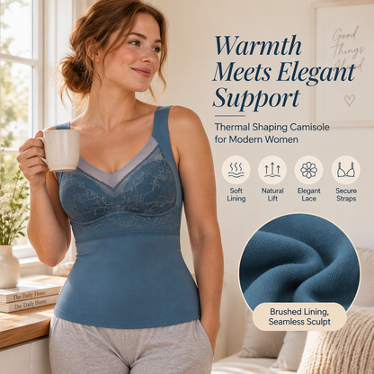 👚 Streamlined Warmth, Supportive Comfort | Women's Slim Fit Thermal Camisole with Built-In Bra