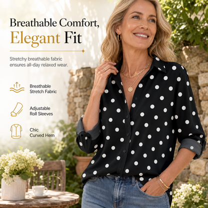 👚 Polished Look, Easy Everyday Style | Women's Elegant Casual Long Sleeve Button Up Blouse