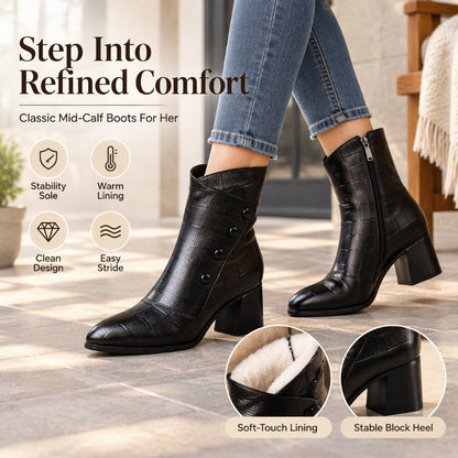 👢 Cloud-Soft Leather Feel, Easy Everyday Stride | Women's Soft PU Leather Ankle Boots