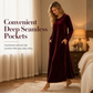 ☁️ Soft Velvet Feel, Easy Everyday Comfort | Women's Casual Velvet Crew Neck Dress with Pockets
