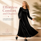 ☁️ Soft Velvet Feel, Easy Everyday Comfort | Women's Casual Velvet Crew Neck Dress with Pockets