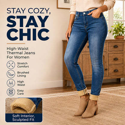 👖 Waist-Defining Silhouette, Flexible All-Day Comfort | Women's Casual Stretchy High-Waisted Jeans